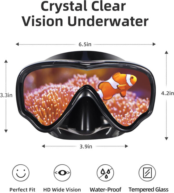 EverSport Swim Goggles Adult with Nose Cover, Anti-fog Clear Diving Mask Wide View No Blurring for Men Women Youth