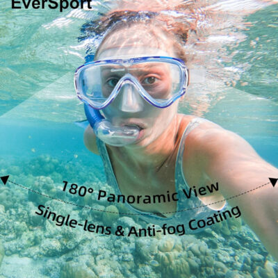 EverSport Swim Goggles Adult with Nose Cover, Anti-fog Clear Diving Mask Wide View No Blurring for Men Women Youth