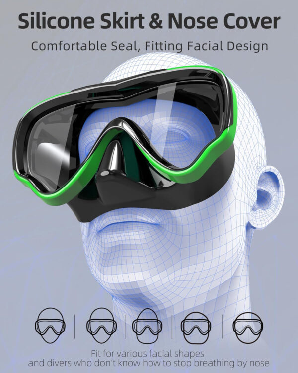 EverSport Swim Goggles Adult with Nose Cover, Anti-fog Clear Diving Mask Wide View No Blurring for Men Women Youth