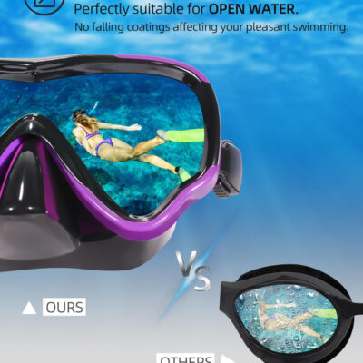 EverSport Swim Goggles Adult with Nose Cover, Anti-fog Clear Diving Mask Wide View No Blurring for Men Women Youth