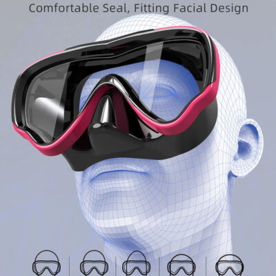 EverSport Swim Goggles Adult with Nose Cover, Anti-fog Clear Diving Mask Wide View No Blurring for Men Women Youth