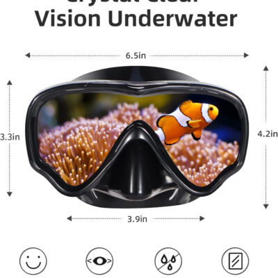EverSport Swim Goggles Adult with Nose Cover, Anti-fog Clear Diving Mask Wide View No Blurring for Men Women Youth