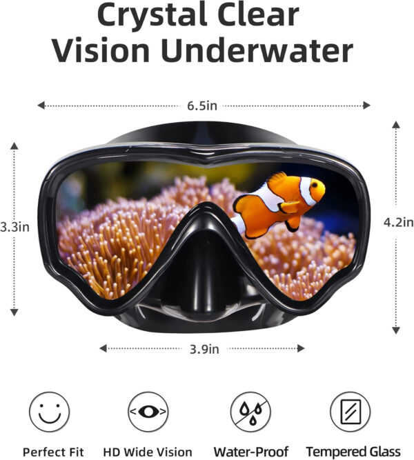EverSport Swim Goggles Adult with Nose Cover, Anti-fog Clear Diving Mask Wide View No Blurring for Men Women Youth