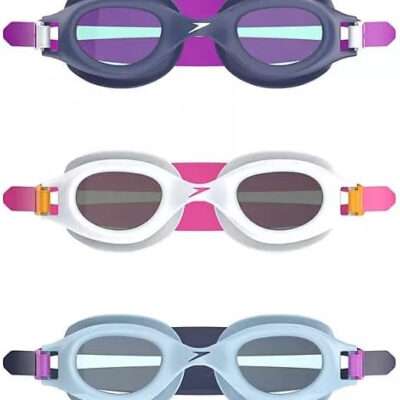Speedo Adult Swim Goggles 3-Pack – Anti-Fog Lenses, 100% UV Protection, Leak-Proof Fit, Comfortable Split Strap, Ages 15+