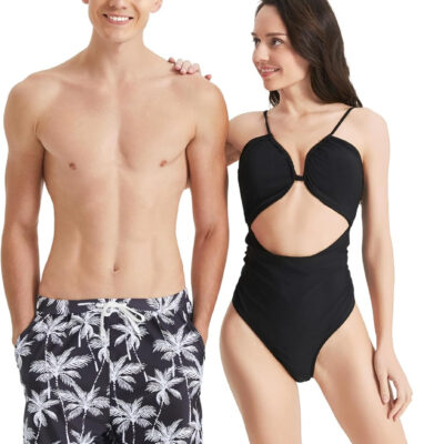 689a5268ecbfda90df13525a64c24f02ee194cfd822a11be12133.jpg PATPAT Matching Swimsuits for Couples - One Piece Tummy Control High Waisted Bathing Suit and Swim Trunks Swimwear Set