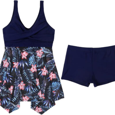 689a52dfc0b78c7c1fc796fda5be597b8c7081396bbe129226c66.jpg Matching Swimsuits for Couples Women Swimdress with Boy-Short Tankini Set Men Swim Trunks Board Short Modest Swimwear