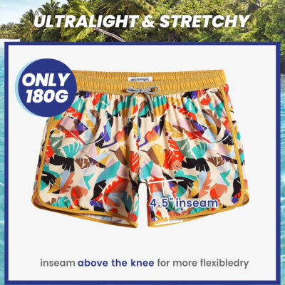 689a56438fa4237a2403709e65cc875738827b03c72b4c46dc4d4.jpg maamgic Mens Swim Trunks Retro Swim Shorts 4 Way Stretch with Mesh Vintage 80s 90s Quick Dry Swimsuits Board Shorts