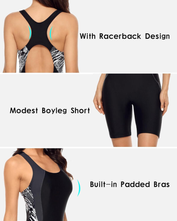 689a56fc97fc45bfc7678ea33f23bffe13fa75b6b3f39db75ec72.jpg beautyin Women's Boyleg One Piece Swimsuit Racerback Athletic Bathing Suit
