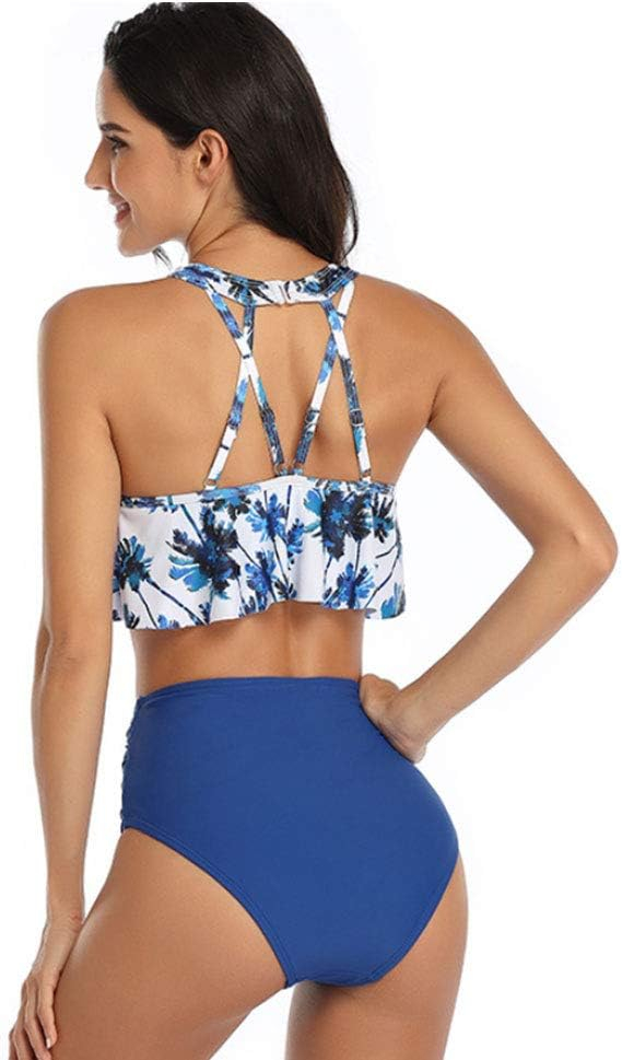 689a58300ca10154703c8810a361b5699dcd815c3a9d45a15c541.jpg Couples Matching Swimsuit High Waist, Blue Coconut Trees, Beach Bathing Matching Swimwear