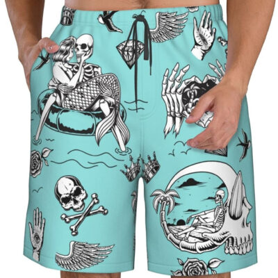 FREEHOTU Men's Swim Trunks Beach Board Shorts Quick Dry Swimwear Sports with Pockets