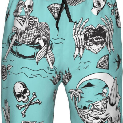 FREEHOTU Men's Swim Trunks Beach Board Shorts Quick Dry Swimwear Sports with Pockets