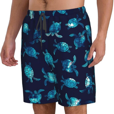 FREEHOTU Men's Swim Trunks Beach Board Shorts Quick Dry Swimwear Sports with Pockets