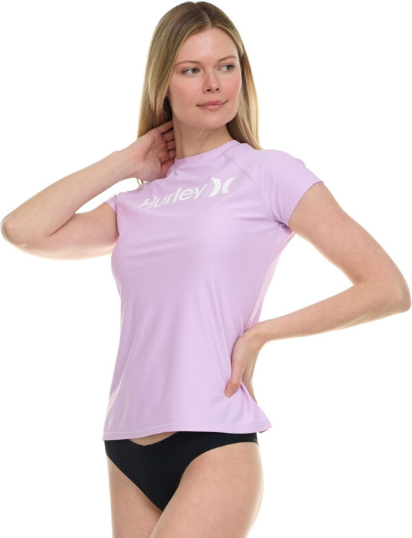Hurley Rash Guard for Women, Short Sleeve Swim Shirts for Women Rashguard, UPF 50+ SPF & UV Protection