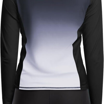 Women Long Sleeve Rash Guard - Two Piece Swimsuit with Shorts UPF 50+ Bathing Suit Built in Bra Surf Swim Shirt