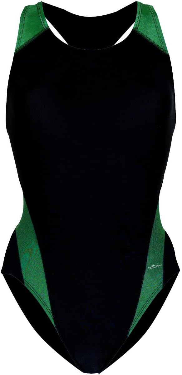 689a5af39342e9487f1deba26e34a1c4940989bc1081d9f83c574.jpg Dolfin Swimwear Athletic One Piece Swimsuit - Pro Racerback Straps and Keyhole Back for Training, Sports, and Fitness