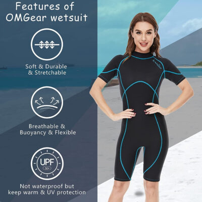 OMGear Wetsuit Women Men 2mm 3mm Neoprene Dive Wet Suit for Cold Water Short/Full Body Thermal Swimsuit for Adults Snorkel Suit for Snorkeling Scuba Diving Swimming Surfing Spearfishing