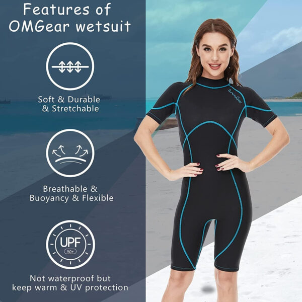 OMGear Wetsuit Women Men 2mm 3mm Neoprene Dive Wet Suit for Cold Water Short/Full Body Thermal Swimsuit for Adults Snorkel Suit for Snorkeling Scuba Diving Swimming Surfing Spearfishing