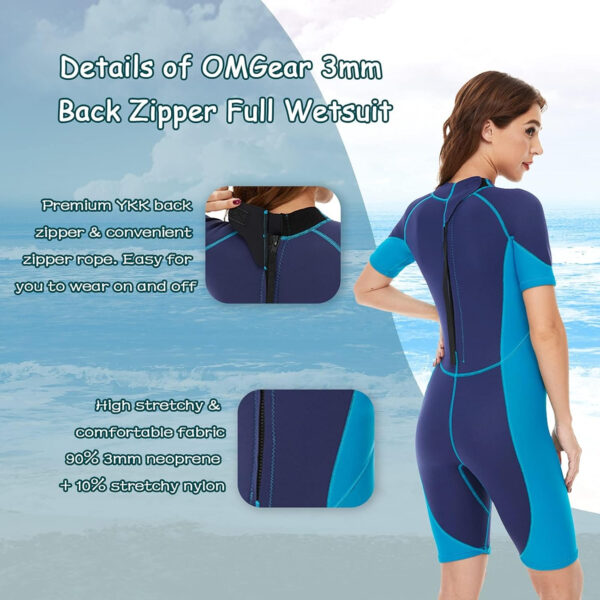 OMGear Wetsuit Women Men 2mm 3mm Neoprene Dive Wet Suit for Cold Water Short/Full Body Thermal Swimsuit for Adults Snorkel Suit for Snorkeling Scuba Diving Swimming Surfing Spearfishing