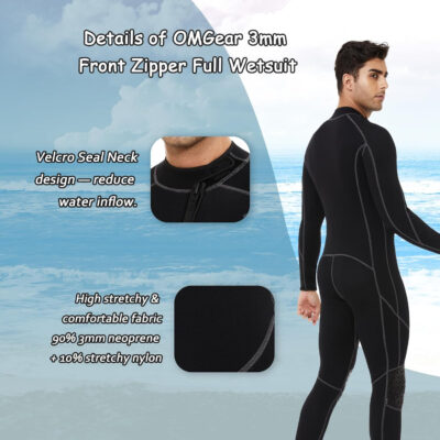 OMGear Wetsuit Women Men 2mm 3mm Neoprene Dive Wet Suit for Cold Water Short/Full Body Thermal Swimsuit for Adults Snorkel Suit for Snorkeling Scuba Diving Swimming Surfing Spearfishing