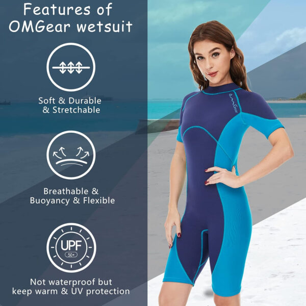 OMGear Wetsuit Women Men 2mm 3mm Neoprene Dive Wet Suit for Cold Water Short/Full Body Thermal Swimsuit for Adults Snorkel Suit for Snorkeling Scuba Diving Swimming Surfing Spearfishing