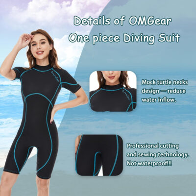 OMGear Wetsuit Women Men 2mm 3mm Neoprene Dive Wet Suit for Cold Water Short/Full Body Thermal Swimsuit for Adults Snorkel Suit for Snorkeling Scuba Diving Swimming Surfing Spearfishing