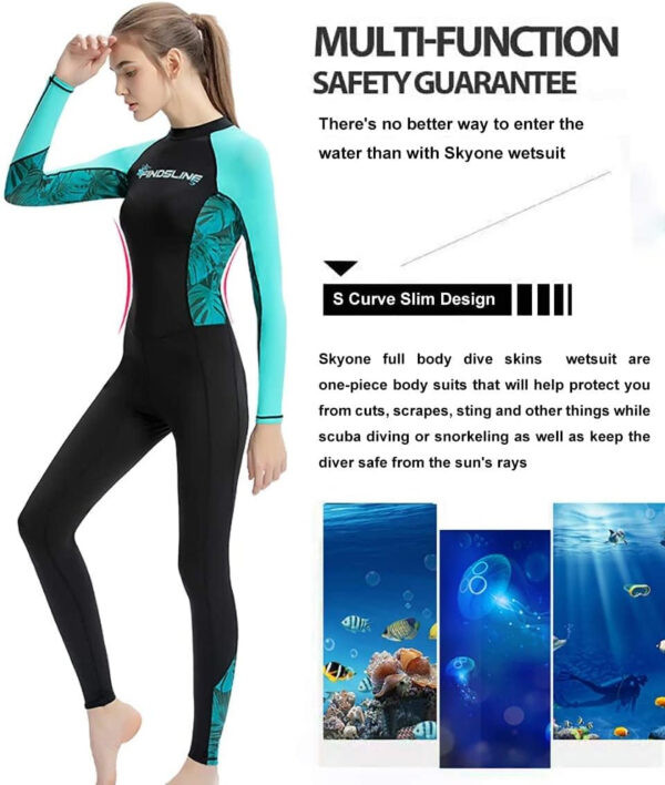 689a5bd6ef1067146ef0773510f30eb185b468a9d1e50fcc5a45b.jpg Dive Skins Full Body Swimsuit Wetsuit Scuba Rash Guard Diving Suit for Women Men Adult, Long Sleeve Swimwear One Piece UV Protection Quick Dry Sunsuit for Surfing Snorkeling Kayaking
