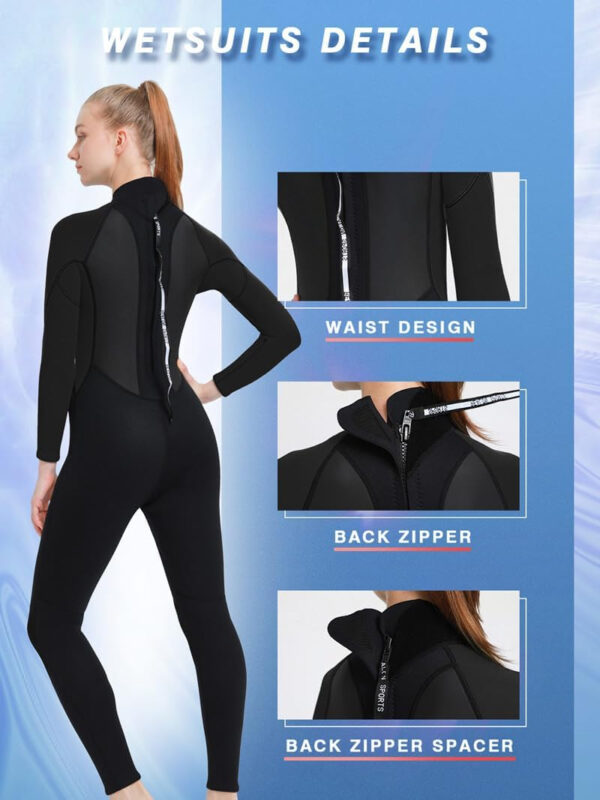 689a5c63766f449289980aab8250dcf1419372cd3338db8baca27.jpg Full Mens Womens Wetsuit 3mm Neoprene Diving Scuba Swimming Thermal Wet Suits Front/Back Zipper Cold Water Warm Swimsuit