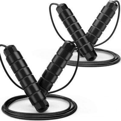 Jump Rope, Tangle-Free Rapid Speed Jumping Rope Cable with Ball Bearings for Women, Men, and Kids, Adjustable Steel Jump Rope Workout with Foam Handles for Fitness, Home Exercise & Slim Body