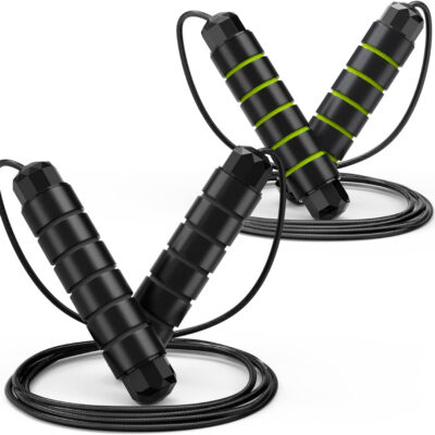 Jump Rope, Tangle-Free Rapid Speed Jumping Rope Cable with Ball Bearings for Women, Men, and Kids, Adjustable Steel Jump Rope Workout with Foam Handles for Fitness, Home Exercise & Slim Body
