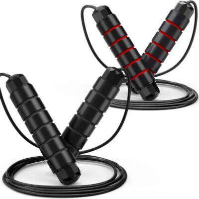 Jump Rope, Tangle-Free Rapid Speed Jumping Rope Cable with Ball Bearings for Women, Men, and Kids, Adjustable Steel Jump Rope Workout with Foam Handles for Fitness, Home Exercise & Slim Body