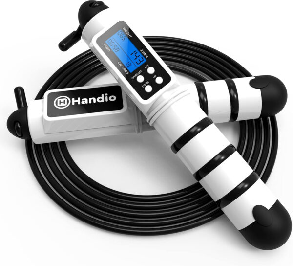 689a5f21879743eb17a8d41baf6481dc35dbd867ba862a5936ddc.jpg Jump Rope, H Handio Jump Rope with Counter, Workout Jumping Rope with Steel Ball Bearings, Adjustable Length Speed Skipping Rope for Men Women Kids Home Gym, Crossfit, Fitness Exercise