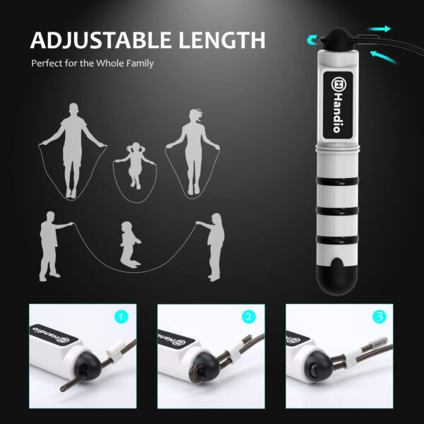689a5f27d7e69e07f42a43d484a7530e023cc81edad29a9e3967d.jpg Jump Rope, H Handio Jump Rope with Counter, Workout Jumping Rope with Steel Ball Bearings, Adjustable Length Speed Skipping Rope for Men Women Kids Home Gym, Crossfit, Fitness Exercise