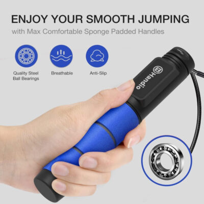 689a5f2e58df077933938ecf676512587d3a8fbbeb790d844b271.jpg Jump Rope, H Handio Jump Rope with Counter, Workout Jumping Rope with Steel Ball Bearings, Adjustable Length Speed Skipping Rope for Men Women Kids Home Gym, Crossfit, Fitness Exercise
