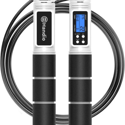 689a5f32247f9b20674e602dfb3ad7afd403f4a8a7474d3360fa6.jpg Jump Rope, H Handio Jump Rope with Counter, Workout Jumping Rope with Steel Ball Bearings, Adjustable Length Speed Skipping Rope for Men Women Kids Home Gym, Crossfit, Fitness Exercise