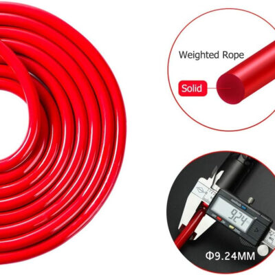 689a5f922995fa4b1602bded427b3742f5161faba1fd27b15633a.jpg Redify Weighted Jump Rope for Workout Fitness(1LB), Tangle-Free Ball Bearing Rapid Speed Skipping Rope for MMA Boxing Weight-loss,Aluminum Handle Adjustable Length 9MM Fabric Cotton+9MM Solid PVC Rope