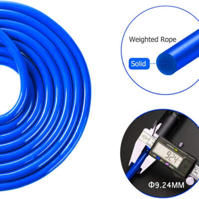689a5f9913323e83c0ed28cf8e50a20a73d2a09e68f7ea8d0e948.jpg Redify Weighted Jump Rope for Workout Fitness(1LB), Tangle-Free Ball Bearing Rapid Speed Skipping Rope for MMA Boxing Weight-loss,Aluminum Handle Adjustable Length 9MM Fabric Cotton+9MM Solid PVC Rope