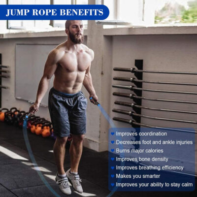 689a5f9b5c6be75d442cc7632e1190c146256fb7dd9ff4f905cee.jpg Redify Weighted Jump Rope for Workout Fitness(1LB), Tangle-Free Ball Bearing Rapid Speed Skipping Rope for MMA Boxing Weight-loss,Aluminum Handle Adjustable Length 9MM Fabric Cotton+9MM Solid PVC Rope