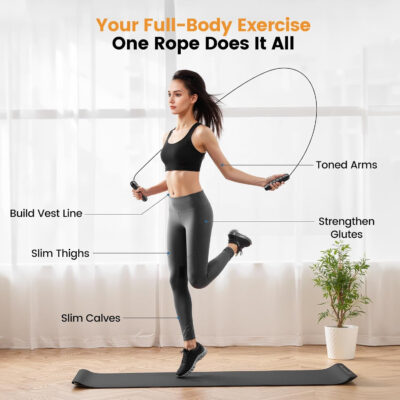 689a5fb5a45a4193a8ea3f01863ec7d619804e1c4c7cf796591b8.jpg Jump Rope,Tangle-Free Rapid Speed Jump Rope with Ball Bearings for Men,Women and Kids,Adjustable Steel Skipping Rope with Ergonomic Foam Handles,A Ideal Equipment and Accessories for Workout,Fitness,Exercise,Home Gym,Slim Body
