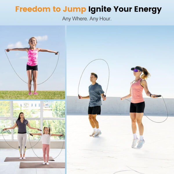 689a5fb8b3b1f5aeb6bffb766d395f406303cc670baf1f649ce08.jpg Jump Rope,Tangle-Free Rapid Speed Jump Rope with Ball Bearings for Men,Women and Kids,Adjustable Steel Skipping Rope with Ergonomic Foam Handles,A Ideal Equipment and Accessories for Workout,Fitness,Exercise,Home Gym,Slim Body