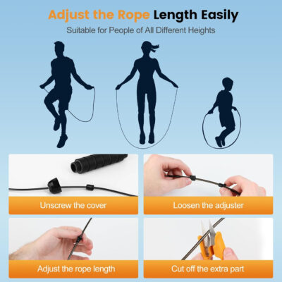 689a5fb9c7e21028c89fcb5fd66e1321939c89f5694f8be058b14.jpg Jump Rope,Tangle-Free Rapid Speed Jump Rope with Ball Bearings for Men,Women and Kids,Adjustable Steel Skipping Rope with Ergonomic Foam Handles,A Ideal Equipment and Accessories for Workout,Fitness,Exercise,Home Gym,Slim Body