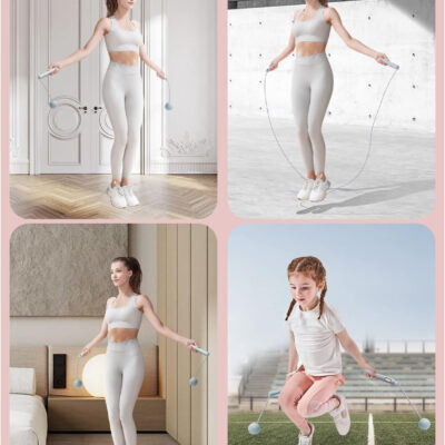 YOTTOY Skipping Ropes for Adults -Cordless Counter Jump Rope with Large Cordless Ball-Weighted Jump Rope for Women with LCD Display