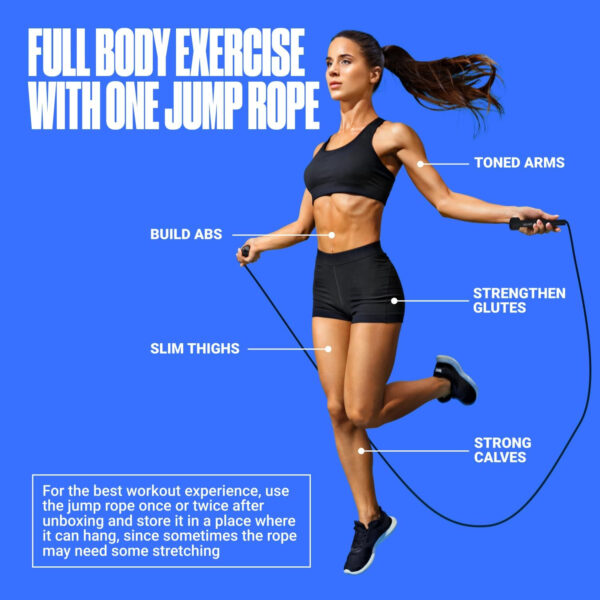 Adjustable Jump Rope for Fitness and Exercise – Skipping Rope for Cardio, Boxing, and Weight Loss – Speed Rope perfect for Men & Women