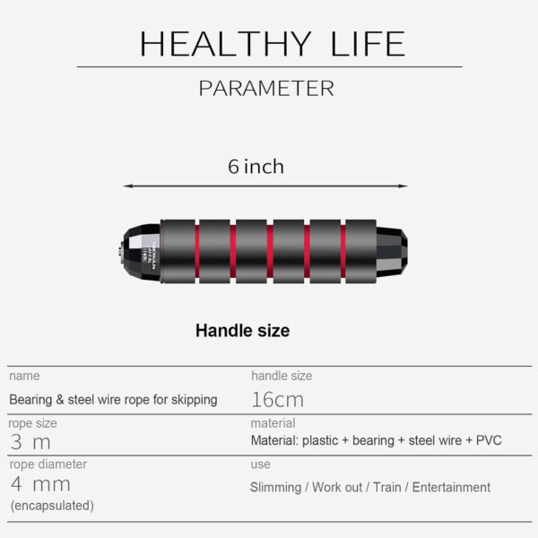 689a607608351b376be80e72f2bd71e50b7b71883faeb5b8bab8a.jpg Skipping Rope with Ball Bearings Rapid Speed Adjustable Jump Rope Cable and 6β Memory Foam Handles Ideal for Aerobic Exercise Like Speed Training, Extreme Jumping, Endurance Training and Gym
