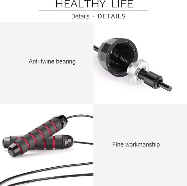 689a607723d440e56429739ea175fe268cb2fcfb81dc87b88b050.jpg Skipping Rope with Ball Bearings Rapid Speed Adjustable Jump Rope Cable and 6β Memory Foam Handles Ideal for Aerobic Exercise Like Speed Training, Extreme Jumping, Endurance Training and Gym