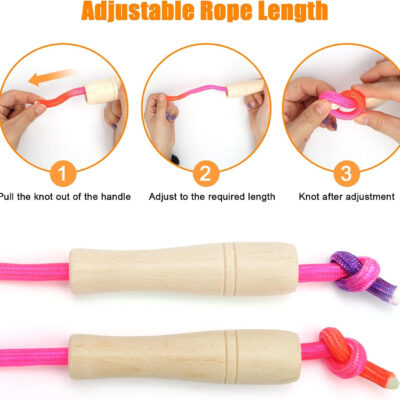 Coolrunner 16 FT Long Jump Rope(2 PACK), Double Dutch Jump Ropes, Soft Beaded Skipping for Kids Adults, Plastic Segmented Long Enough for 4-5 Jumpers