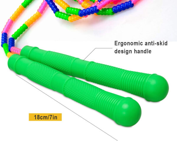 Coolrunner 16 FT Long Jump Rope(2 PACK), Double Dutch Jump Ropes, Soft Beaded Skipping for Kids Adults, Plastic Segmented Long Enough for 4-5 Jumpers