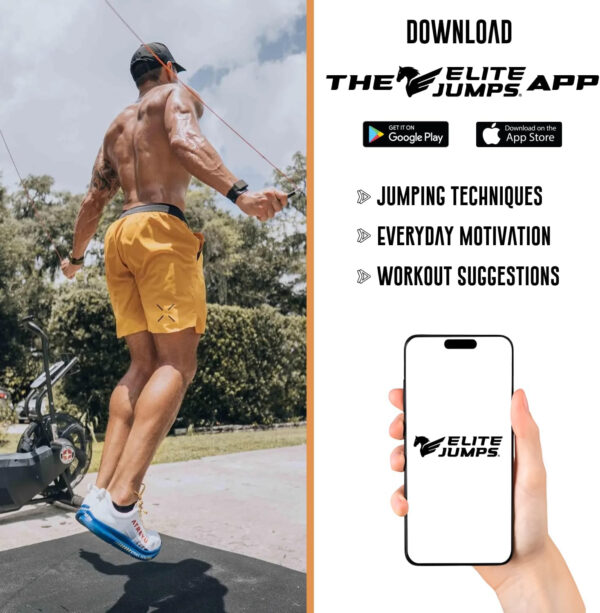 689a614bd4b1c9b08e74f4e620bfd1d626cda2a0984f3083e3b43.jpg Elite Jumps | 6mm PVC Jump Ropes for Fitness | Indoor/Outdoor Adjustable Boxing Jump Rope w/Unbreakable Handles & Ultra-Durable Non-Kinking PVC | Skipping Rope for Men & Women & Boxer Rope Jump Rope