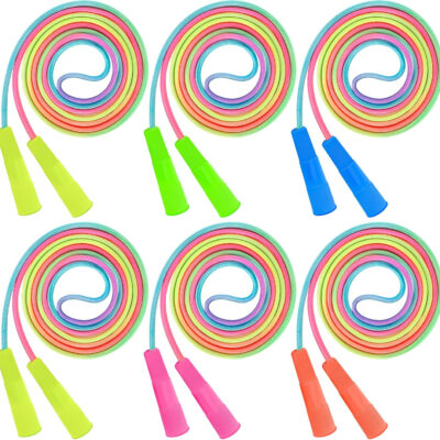 Kids Jump Rope, Colorful Gradient Nylon Skipping Ropes for Children, 7.55FT Adjustable Length, Plastic Handles, Lightweight Jumping Ropes for Schools, Events, and Family Fun