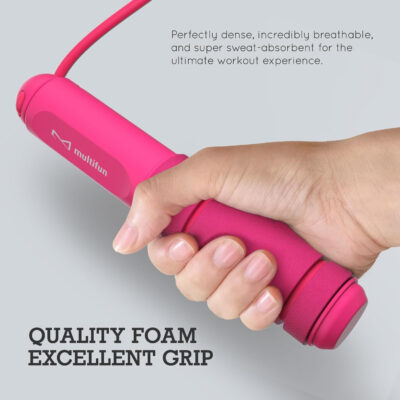 689a622d834fe21d297f2a4aa9115845c789b4b8c2ca2124df599.jpg Jump Rope, Adjustable Digital Jump Rope with Calorie Counter, Ball Bearings & Alarm – Ideal for Fitness, CrossFit, Boxing, MMA, Gym – Multifunctional Speed Skipping Rope
