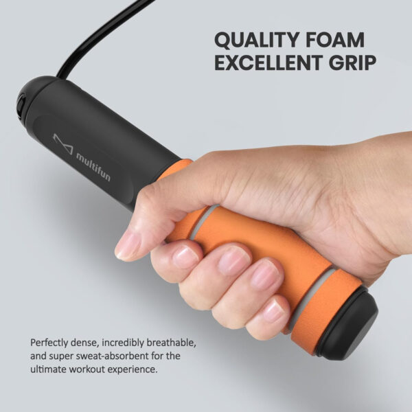 689a623c6e83507d84d0949f2d9ec14073d6e75b5c1c94013b388.jpg Jump Rope, Adjustable Digital Jump Rope with Calorie Counter, Ball Bearings & Alarm – Ideal for Fitness, CrossFit, Boxing, MMA, Gym – Multifunctional Speed Skipping Rope
